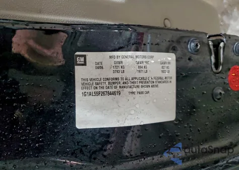 2006 Chevrolet Cobalt Lt z USA, uszkodzony, nr VIN 1G1AL55F267844619